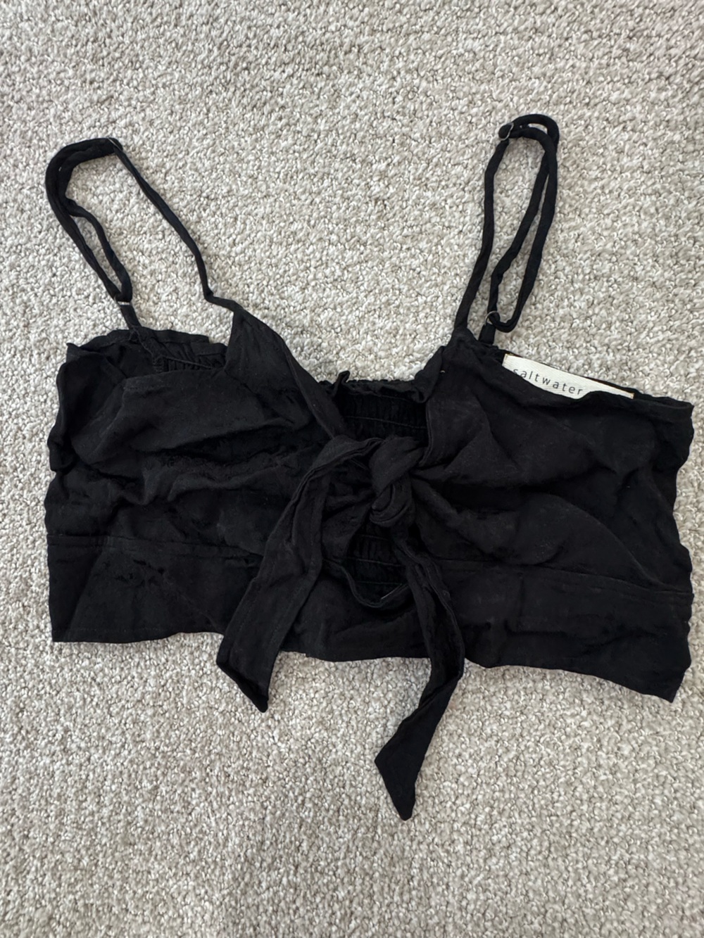 Saltwater Luxe Black Tie Strap Romper Size L